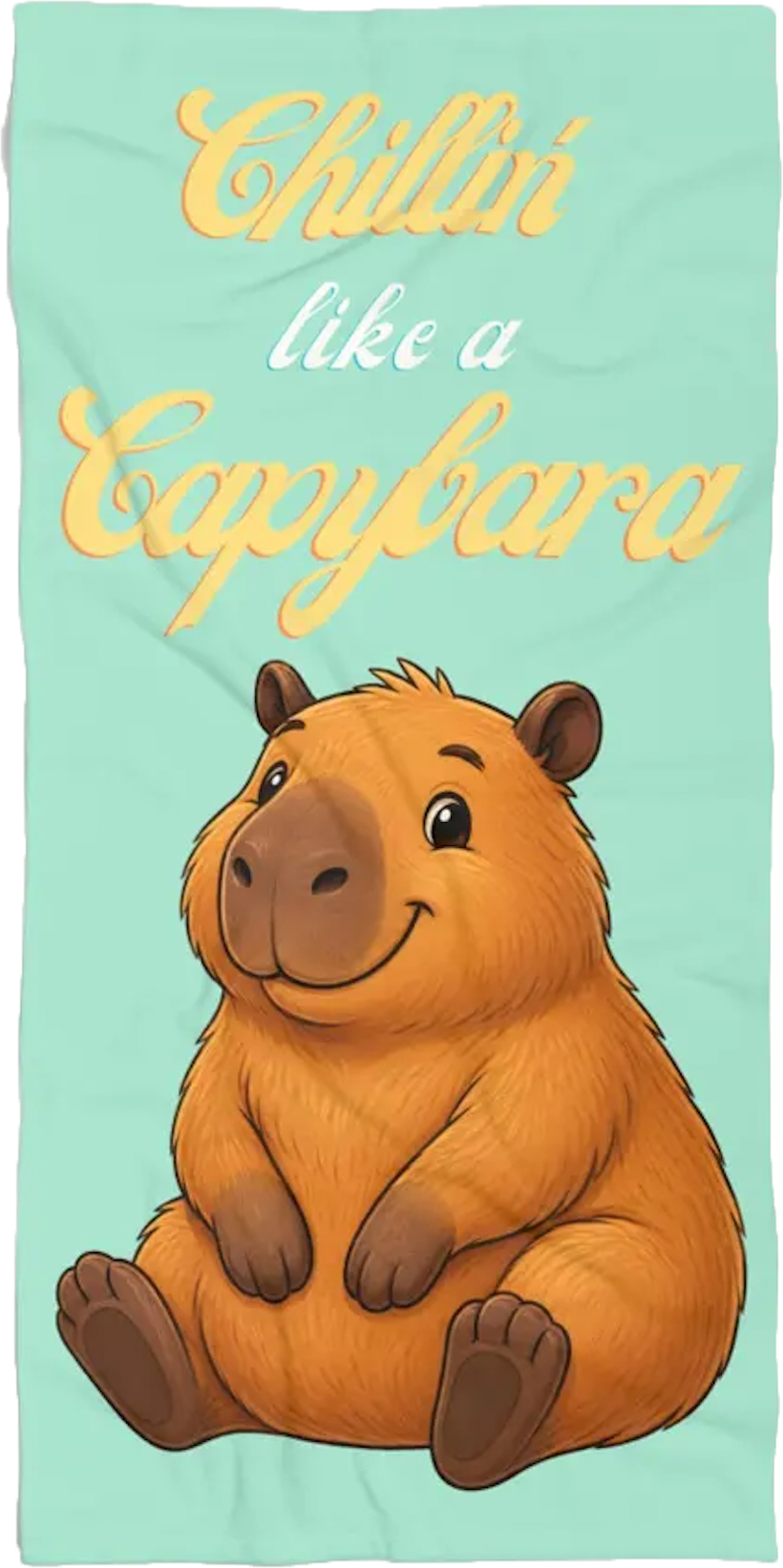 Capybara beach towel for kids with Chillin’ like a Capybara design