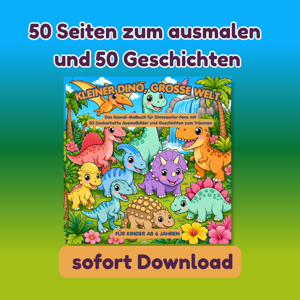 Dinosaurier-Malbuch für Kinder als PDF-Sofort-Download