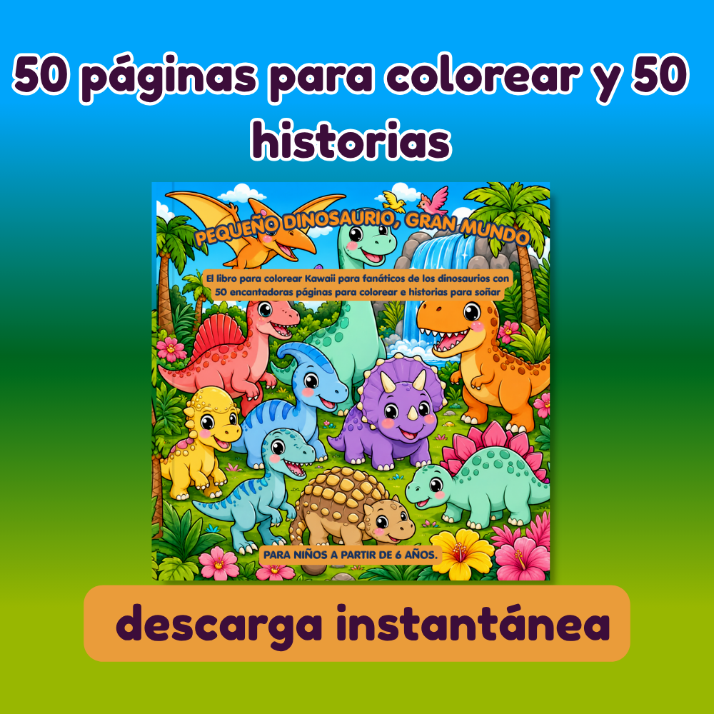 Libro para colorear de dinosaurios para niños como descarga PDF