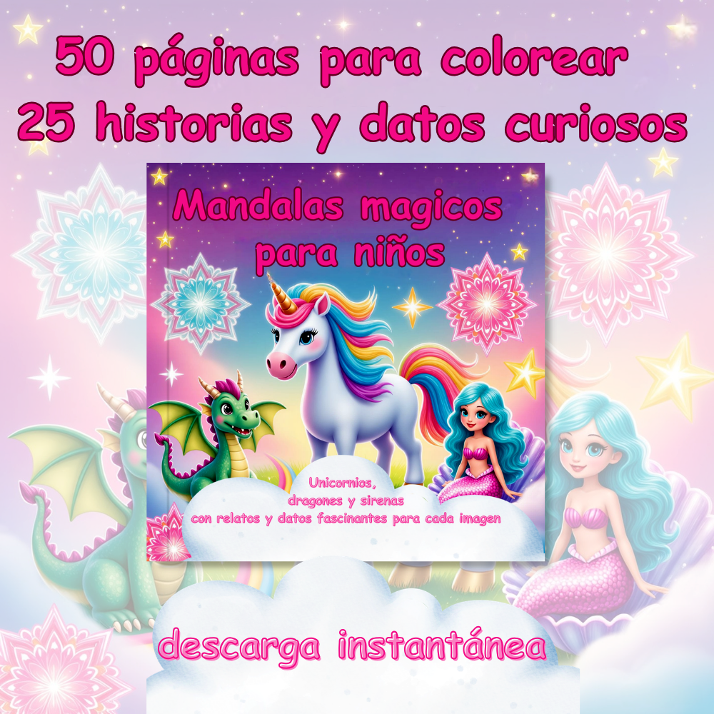 Libro de mandalas mágicos para colorear para niños en PDF imprimible