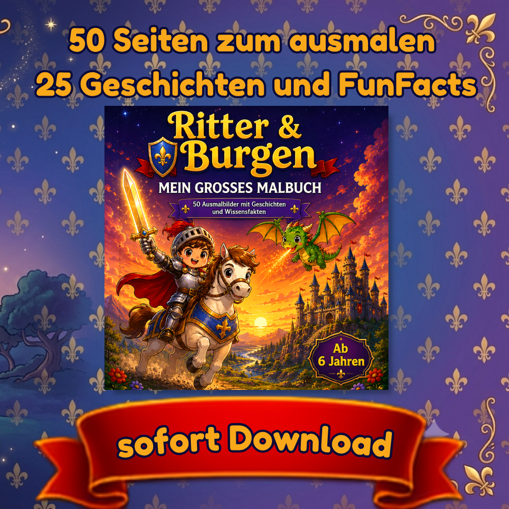Ritter-und-Burgen-Malbuch für Kinder als PDF-Download